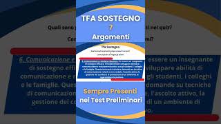 Tfa sostegno cosa studiare 7 argomenti sempre presenti nei test preliminari shorts 06 [upl. by Richia]