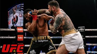 Lorenzo Hunt suffers gruesome arm injury after Mick Terrill drops him in first round [upl. by Ecitnirp]