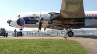 Douglas DC7B start and departure Oshkosh 2010 [upl. by Odrarej]