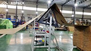 Fanfold Cardboard Aopack boxmaker machine producing Fefco 0415 box styles boxmaker [upl. by Ganley]