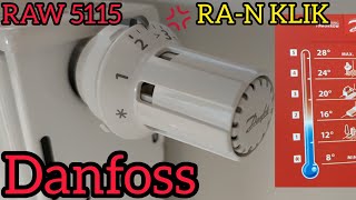 Wymiana Głowicy Termostatycznej Danfoss RAW 5115 RAN RAW RAG RAK RANCX [upl. by Rosmunda]