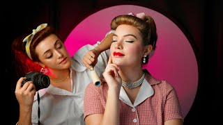 ASMR 1950s Glamour Photoshoot PERFECTIONIST  ASMR Vintage Hairstyle amp Makeup Unintentional Triggers [upl. by Aisac526]