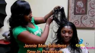 3 Girls and a Needle Braidless SewIn Procedure called The Jennie Mae [upl. by Gromme]