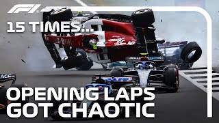 15 Times Opening Laps in F1 Were Pure Chaos [upl. by Dacia]