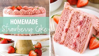 Homemade Strawberry Cake [upl. by Etteb]