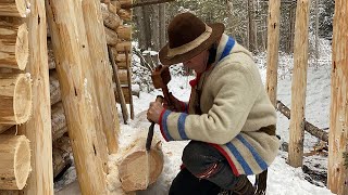 Starting the Verandah of the Log Cabin LOG CABIN BUILD  PIONEER LIFE CIRCA 1700s [upl. by Eatnom207]