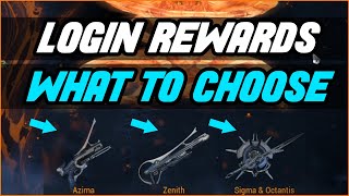 Azima or zenith or sigma  Login weapon Reward Warframe DAILY LOGIN 300 [upl. by Benita188]