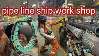 Pipelinewelding in ship work shop shortsyoutube mechanical all work [upl. by Ekud]