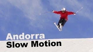 Slow motion Andorra GrandValira snowpark jumps  Sony FS700 ski film [upl. by Gretchen]