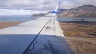 Svalbard  Landing and taking off on SAS in Longyearbyen [upl. by Maurreen]