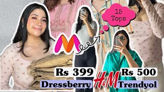 HUGE Myntra Tops Haul RS 500 Trendy Tops TryOn Haul 15 Tops Renigraphy [upl. by Htiel504]