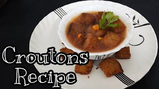 1 Minute Croutons Recipe  Crispy Crunchy and Tasty  Bread Croutons Indori Style [upl. by Elimay]