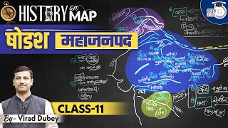 History on Map  16 Mahajanapadas  Class11  By Virad Dubey  UPSC  StudyIQ IAS Hindi [upl. by Glaser]