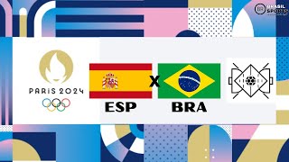 ESPANHA X BRASIL  AO VIVO COM IMAGENS  OLIMPÍADAS PARÍS 2024  HANDEBOL FEM [upl. by Euqinamod346]