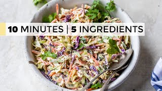 CREAMY COLESLAW RECIPE  with easy healthy dressing [upl. by Ittak]