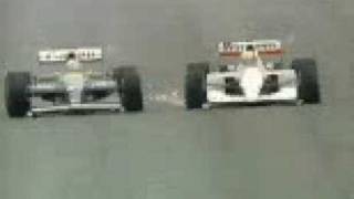 F1 1991 Spain Nigel Mansell overtakes Ayrton Senna [upl. by Nodarse]