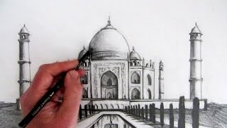 How to Draw the Taj Mahal Narrated Step by Step [upl. by Becket]