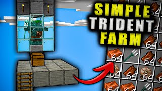 Simple 121 Trident Farm for Minecraft Bedrock Works Well [upl. by Saffian]