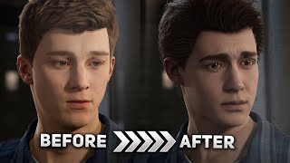 Original PS4 Peters Face Returns in SpiderMan PC John Bubniak Face Restoration Mod Showcase 4K [upl. by Cordle]