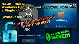 HACK  RESET Windows Users Account Password 🗝️without any data loss in a single click👆NEW TRICK [upl. by Akemat]