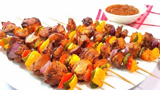 Chicken Skewers Recipe  How to make Chicken Kabobs in the oven Kebabs [upl. by Tnarb]