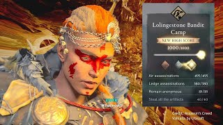 TIPS 4 Raven GOLD Lolingestone Valhalla Bandit Camp Mastery Challenge Ledge Assassinations Creed [upl. by Dnartreb]