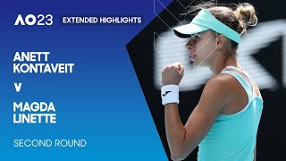 Anett Kontaveit v Magda Linette Extended Highlights  Australian Open 2023 Second Round [upl. by Odnanref]