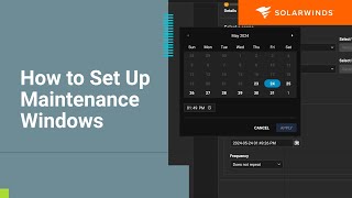 How to Set Up Maintenance Windows in SolarWinds Observability SaaS [upl. by Prior635]