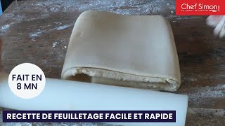 Réaliser une pâte feuilletée en 8 minutes recette de feuilletage facile et rapide  Puff pastry [upl. by Elmo]