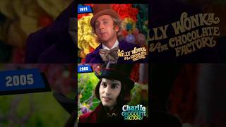 Willy Wonka A FANTÁSTICA FÁBRICA DE CHOCOLATE  1971 vs 2005  shorts willywonka [upl. by Rabiah]