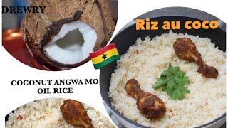 Comment je prepare le Riz au lait de coco  Coconut angwamo  cuisine Ghana [upl. by Atneuqal]