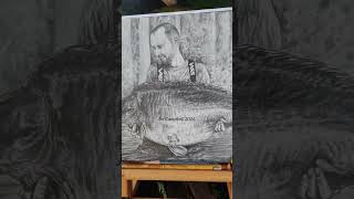 New Carp Portrait drawing  Gigantica Shoulders 68lb 🎣🐟✏️🇬🇧carpfishing shorts mirrorcarp art [upl. by Nennerb]