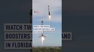 Two SpaceX boosters execute a precision landing at Cape Canaveral [upl. by Keener785]