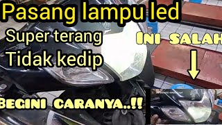 Cara pasang bolam LED agar terang tidak berkedip dan merubah arus AC ke DCmotor kharismasupra 125 [upl. by Aliled]