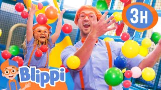 Blippi and Layla Jump in a Ball Pit 3 Hours of Indoor Playground Stories for Kids [upl. by Adnarim]