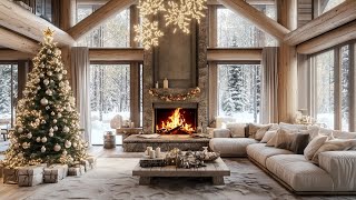 Soothing Fire Sounds And Winter Snow Cozy Room Ambience For A Calm Peaceful Christmas Relaxation [upl. by Tobias]