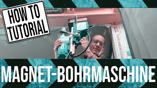 Stahl bohren mit einer Magnetbohrmaschine von Metallkraft [upl. by Inneg]