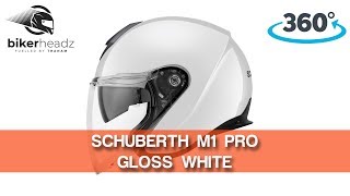 Schuberth M1 Pro Gloss White 360 HD  Bikerheadzcouk [upl. by Irtak403]