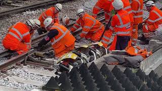 Network rail working on the points at Branksome Station [upl. by Keenan]