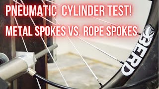 Metal Spokes vs Berd Spokes  Pneumatic Cylinder Spoke Impact Test [upl. by Radbun]