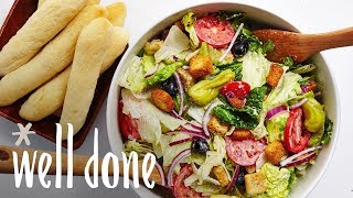 Copycat Olive Garden Salad And Breadsticks An ItalianStyle DIY Favorite  Recipes  Well Done [upl. by Enom641]