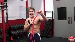 How To Standing Resistance Band ArmExtension [upl. by Ecerahc]