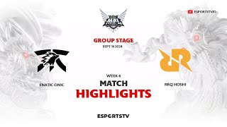 Fnatic ONIC vs RRQ Hoshi HIGHLIGHTS MPL ID S14  RRQ VS FNOC ESPORTSTV [upl. by Llerref]