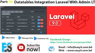 How to Integrate Datatables in Laravel 9876 [upl. by Siuqramed]