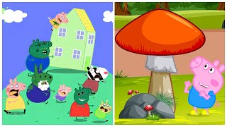 The Conquest of the Giant Mushroom by the Little Pig and the Devils  Peppa Pig Funny Animation [upl. by Annazus]