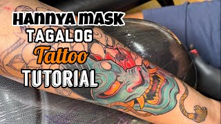 HANNYA MASK TAGALOG TATTOO TUTORIAL recktattooph8409 [upl. by Nnylharas]