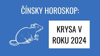 Čínsky zverokruh v roku 2024 KRYSA POTKAN [upl. by Jolynn110]