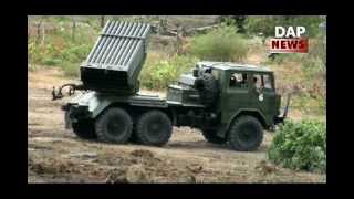 Cambodian Military BM21 Multiple Launch Rocket System MLRS New Test at ACO Kompong Speu [upl. by Didier]