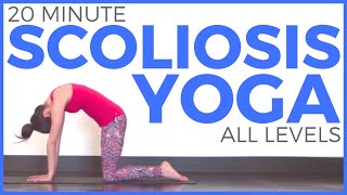 20 minute Yoga for SCOLIOSIS Stretch amp Strengthen [upl. by Aneeuqahs]