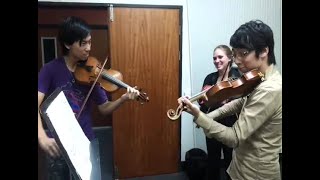 Flashback 2012 Tchaikovsky violin concerto cadenza for 2 violins twoset reupload [upl. by Avika560]